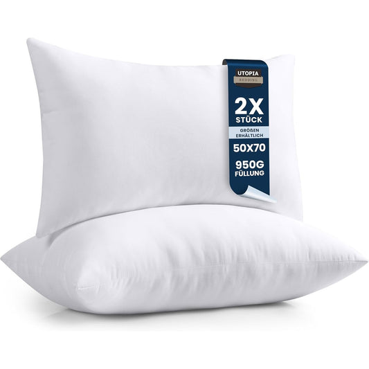 137336 - UTOPIA BEDDING Set i Shtratit me 2 Jastëkë, Madhësi e Jastëkut 50x70cm, Brendshme të Bardha për Divan