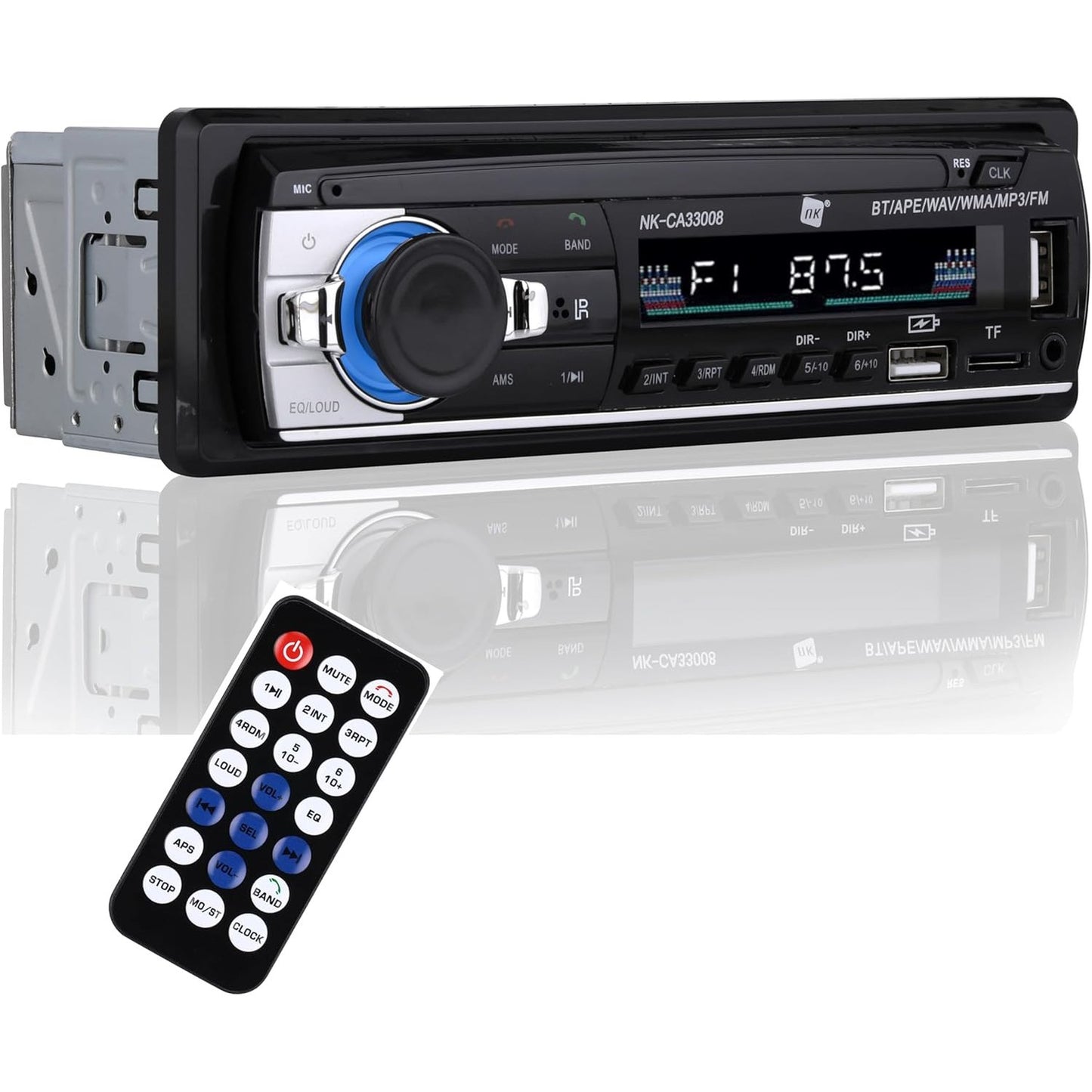 268794 - NK Auto Radio 1 DIN, 4x40W, Bluetooth 4.0, AUX, MP3 player, 2 porta USB, Zë FM stereo, Thirrje pa duar, Telekomandë, Ekran LCD, iOS dhe Android (eMark)