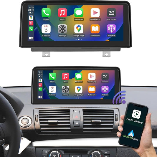272604 - Road Top Radio makine 10.25 inç me ekran me prekje Carplay për BMW Seria 1 E81/E82/E87/E88 2008-2012 me sistem CIC, për Apple Carplay/Android Auto/Mirrorlink/Navigim pa tel