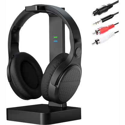 266176 - Kufje pa tel për televizor të reja 2025 për të moshuar, 28 orë kohë dëgjimi audio, Kufje pa tel për televizor me stacion karikimi, pa vonesë audio, Lidh dhe përdor