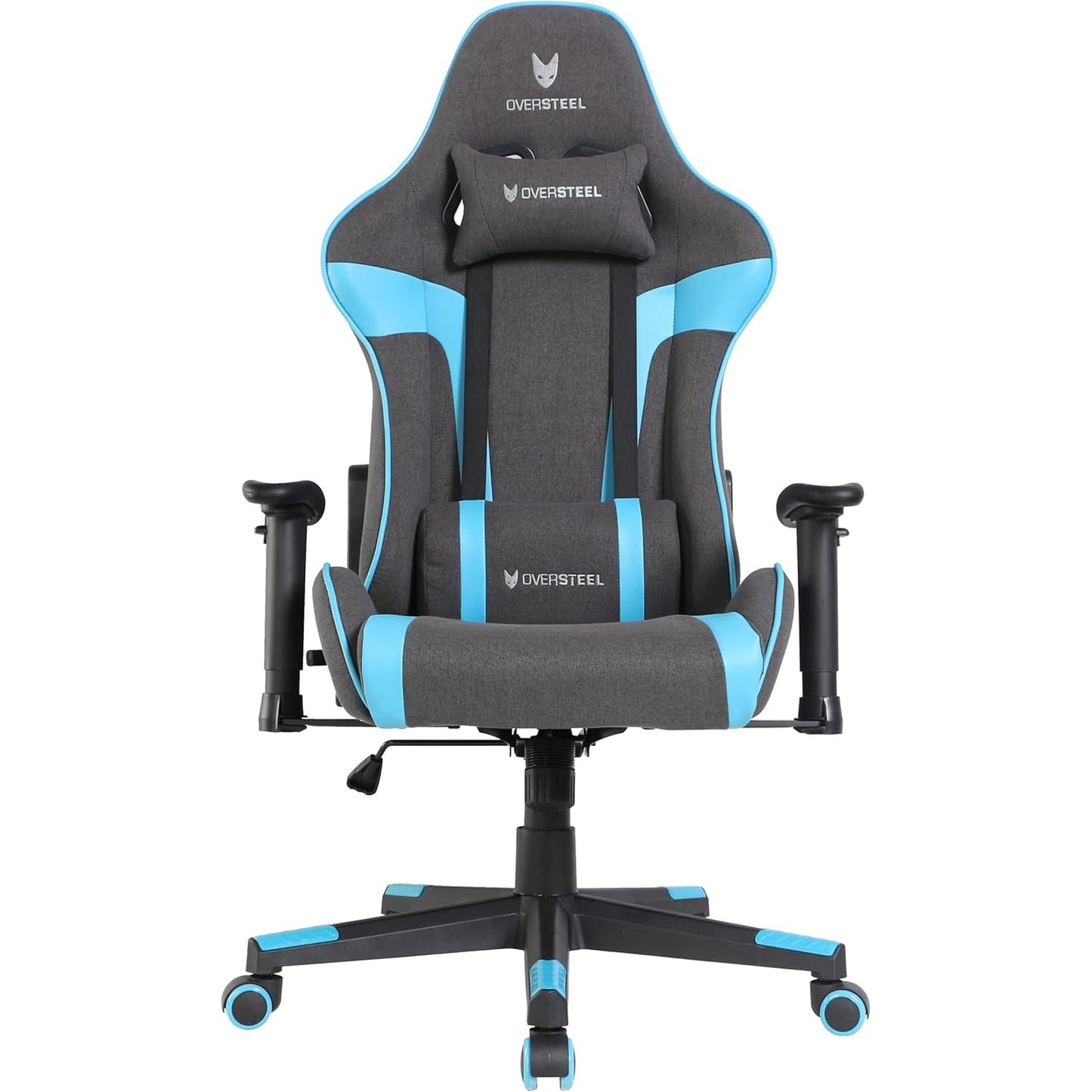 159459 - ULTIMET Karrige Profesionale për Lojëra - Material Mbiçelik dhe i Ajrosur, Mbështetëse Krahësh 2D, Lartësi e Rregullueshme, Mbështetëse Shpine e Rregullueshme 180°, Sustë Gazi Klasa 3, Kapacitet Peshë Deri në 120 kg, Ngjyra e Zezë/Blu