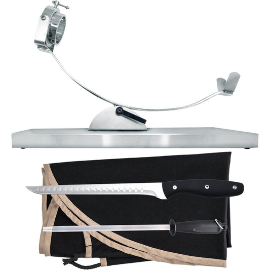 191174 - NERTHUS FIJ 1449 Mbajtëse Proshute me Kokën prej Çeliku Inoks që Anohet dhe Rrotullohet, Përfshirë Mbulesë Proshute të Zezë, Mprehëse Manuale dhe Thikë Proshute