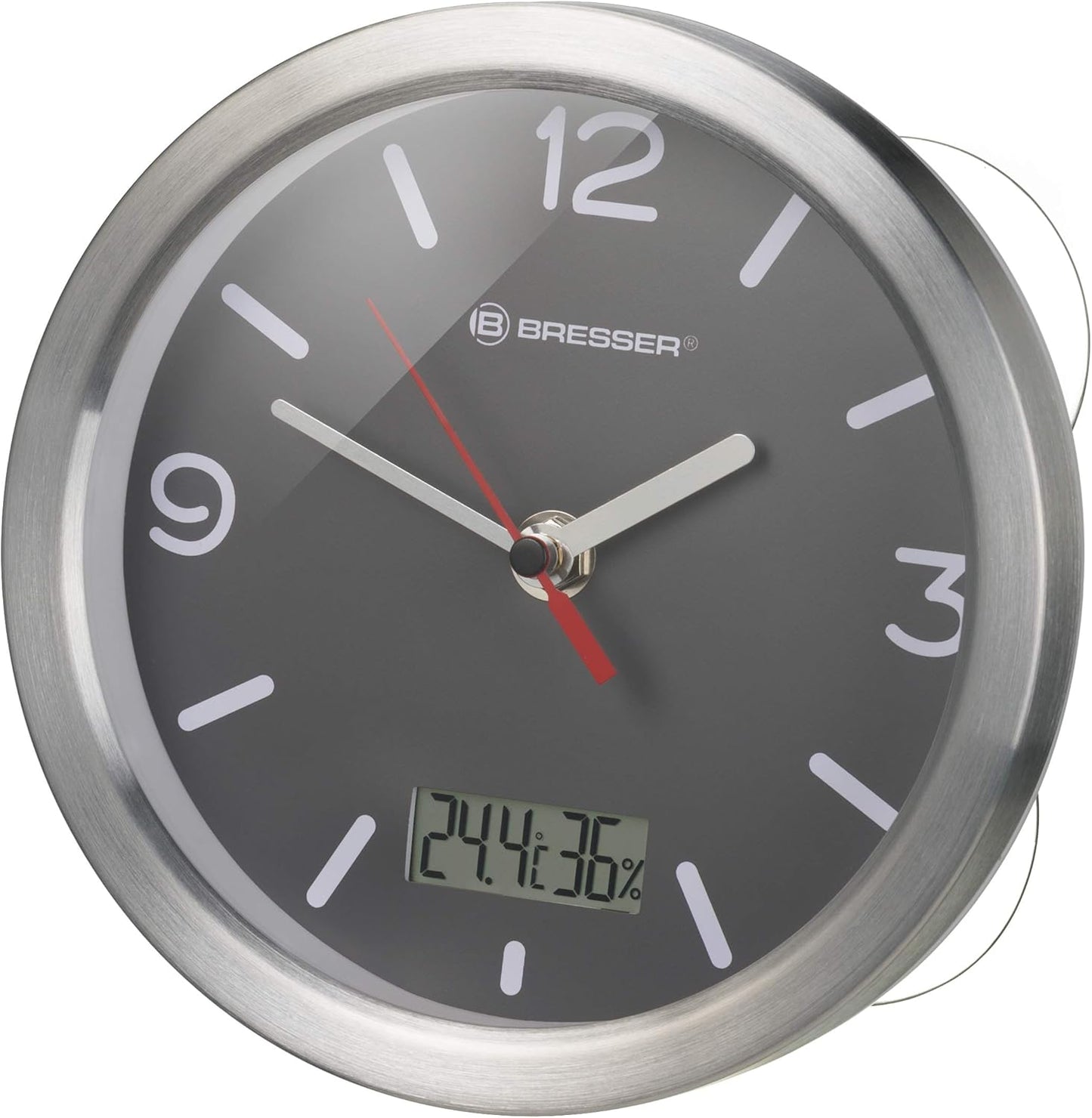 256349 - BRESSER 8020116 Orë Muri Mytime, Orë Banjo Termo-/Higro e Kontrolluar me Radio, 17 cm