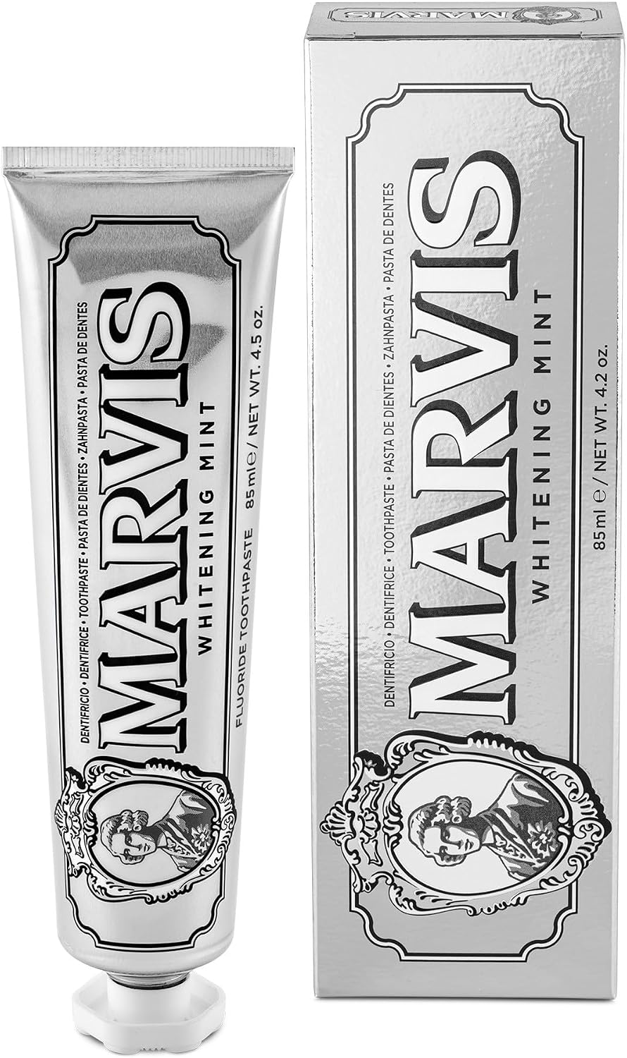 321565 - MARVIS Pastë dhëmbësh zbardhuese me mente, 85ml, Xhel dhëmbësh zbardhues natyral, Pastë dhëmbësh freskuese