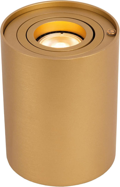 226505 - LUCIDE TUBE Llambë tavoline - Ø 9.6 cm - LED me 3 hapa errësim - GU10-1x5W 2700K - Ar/Tunxh mat