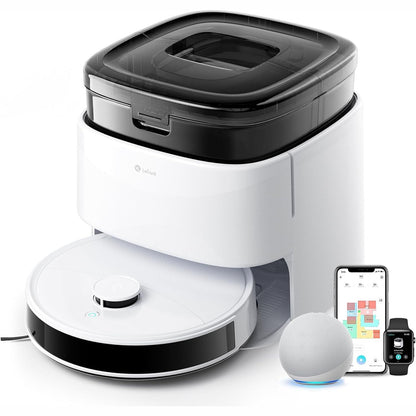 260001 - LEFANT Fshesë me korrent dhe mop robot M3, thithje 12,000 Pa, stacion lidhjeje shumëfunksional, mopa të dyfishta rrotulluese (200 RPM), navigim dToF, shmangie pengesash PSD, kohëzgjatje pune 220 minuta, 30 cilësime të nivelit të ujit