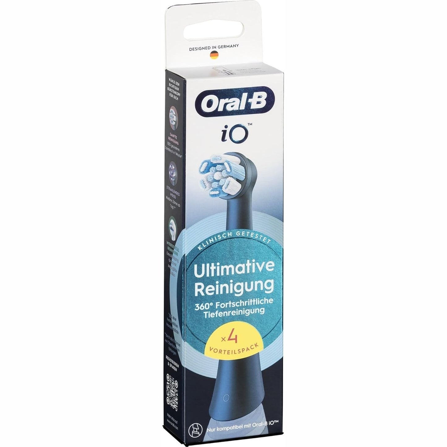 289861 - ORAL-B Koka Furçash Zëvendësuese iO Ultimate Clean, të Zeza, Pako me 4