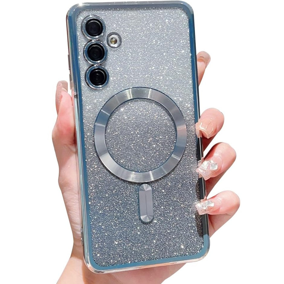 141805 - Këllëf magnetik për Galaxy S23 FE me mbrojtës lente kamere, dizajn luksoz me shkëlqim degradé, kompatibil me MagSafe, i butë, transparent dhe rezistent ndaj goditjeve.