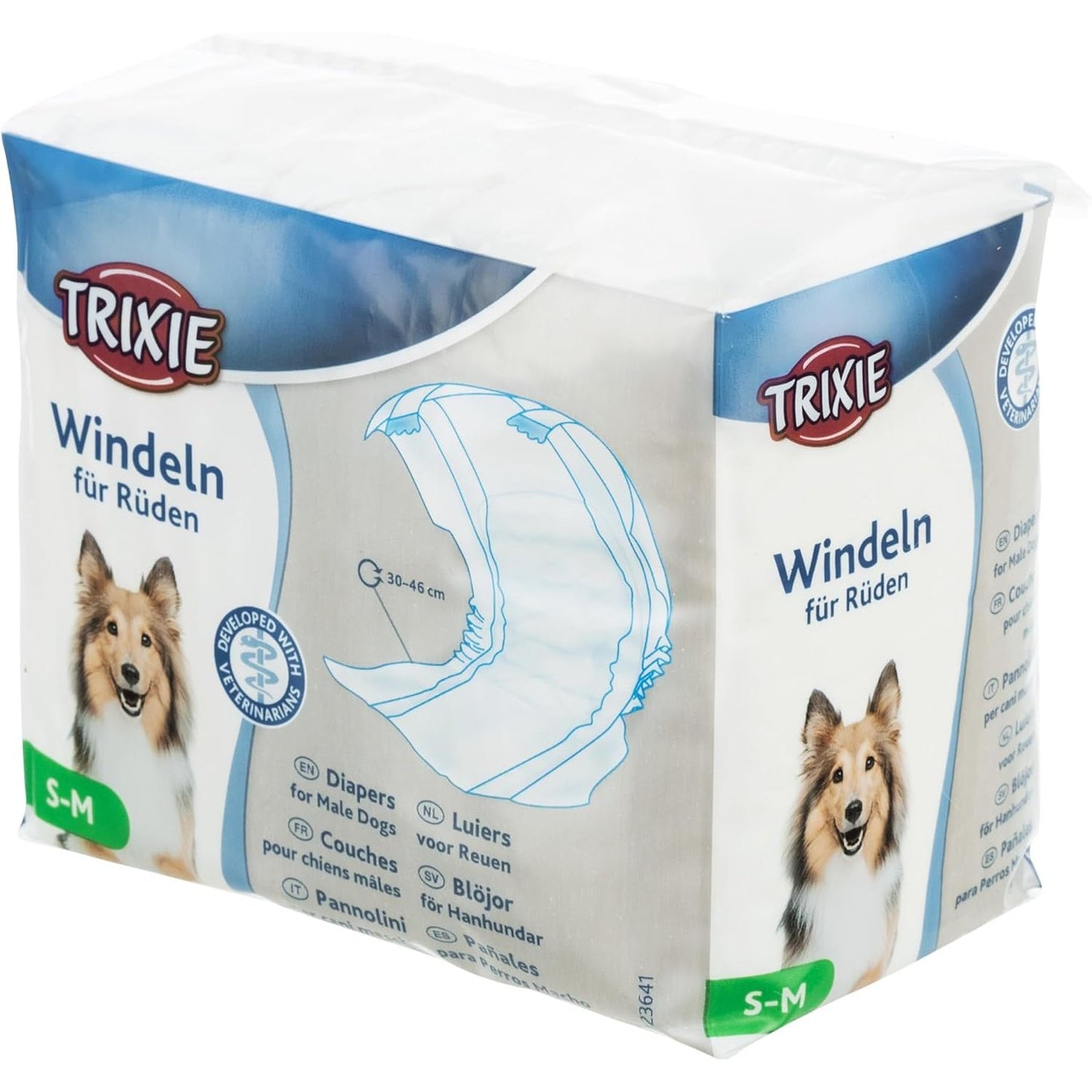 254320 - TRIXIE Pelena për qen meshkuj, Madhësia XS, 12 Mbrojtëse, perimetër beli 20-42 cm