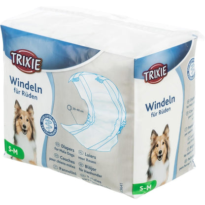 254320 - TRIXIE Pelena për qen meshkuj, Madhësia XS, 12 Mbrojtëse, perimetër beli 20-42 cm
