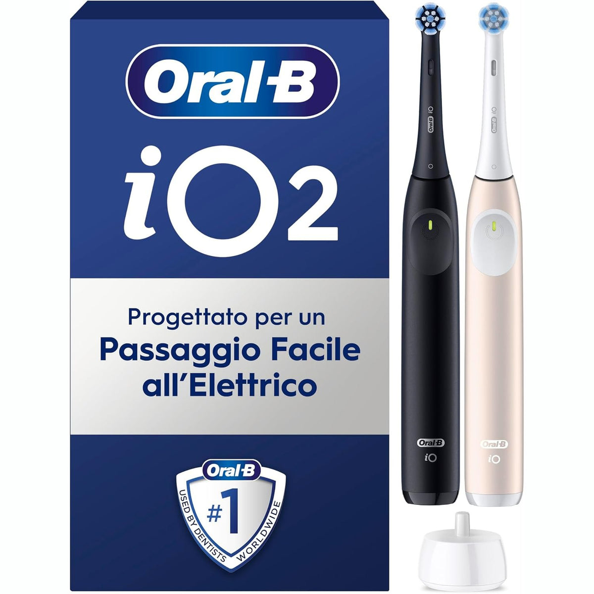 296570 - Oral-B iO 2, 2 furça dhëmbësh elektrike, 1 kokë zëvendësuese, e zezë dhe rozë