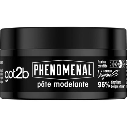 306879 - GOT2B - PhenoMENal - Pastë për Stilimin e Flokëve, 100 ml, Nuk Ngjit, Rezultat Natyral, Fiksim i Kontrolluar, Formulë Vegane, 96% Përbërës me Rrjedhje Natyrale