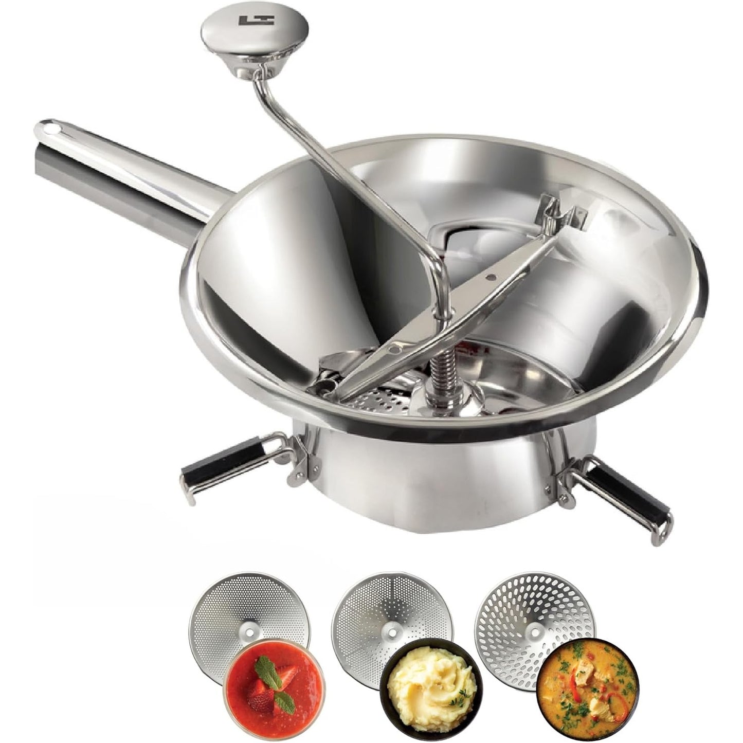183493 - TELLIER - Mulli i Perimesh prej Çeliku Inoks me 3 Rrjeta, Madhësia 24cm, Modeli N3004BG