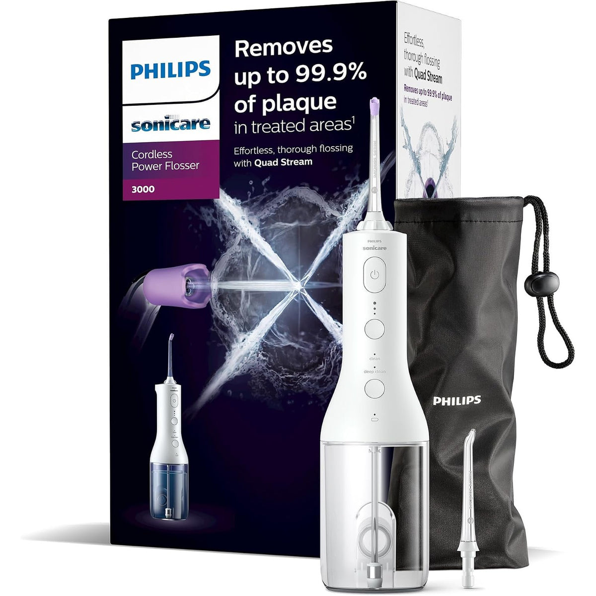 315527 - PHILIPS Spërkatës uji pa tel Sonicare Power Flosser 3000, i bardhë (modeli HX3826/31)