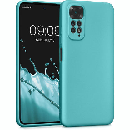 274701 - kwmobile Mbrojtëse për Xiaomi Redmi Note 11 / Note 11S - Mbrojtëse prej silikoni të butë me shkëlqim metalik - Mbulesë mbrojtëse - Ngjyrë jeshile metalike mente