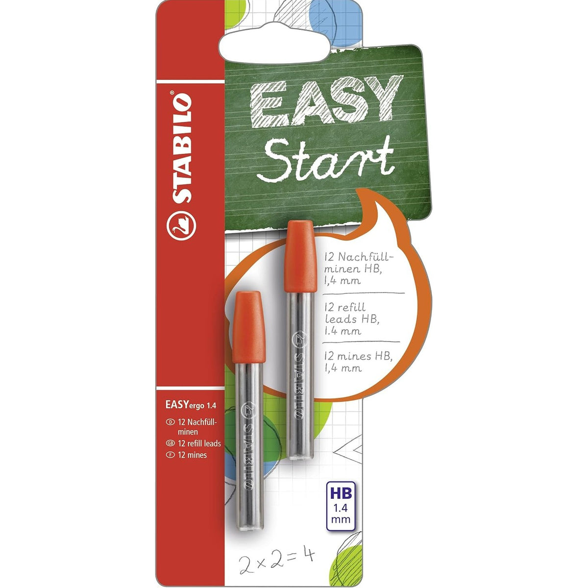 295433 - STABILO Kabllo Mbushëse EASYergo 1.4, 2 x 6 Paketa, Shkalla e Fortësisë HB