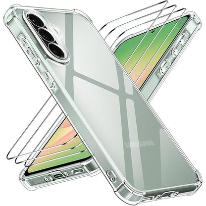 267427 - IVOLER Mbrojtëse ekrani për Samsung Galaxy A56 5G me 3 mbrojtëse ekrani prej qelqi të temperuar, transparente, rezistente ndaj goditjeve, e hollë prej silikoni