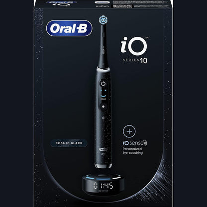 271005 - ORAL-B Furçë dhëmbësh elektrike e rikarikueshme iO 10, e zezë, 1 furçë, 1 kokë zëvendësuese, kuti udhëtimi, sensor presioni