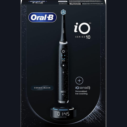 271005 - ORAL-B Furçë dhëmbësh elektrike e rikarikueshme iO 10, e zezë, 1 furçë, 1 kokë zëvendësuese, kuti udhëtimi, sensor presioni