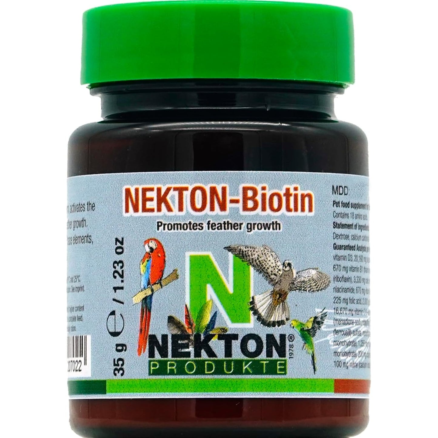 216067 - NEKTON Biotin për zhvillimin e pendëve për të gjithë zogjtë (35g)