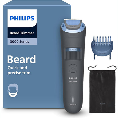 316733 - PHILIPS Makinë prerëse për mjekër Seria 3000, tehe të rrumbullakosura, 20 gjatësi prerjeje, 100% rezistent ndaj ujit, karikim USB, model BT3619/15