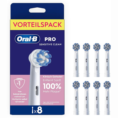 316569 - ORAL-B Pro Precision Clean – Koka Furçesh Zëvendësuese ORIGJINALE për Furça Dhëmbësh Elektrike – Pastrim Dentar, Koka Furçesh Zëvendësuese me Qime Inovative X, Kokë Furçe Dhëmbësh, E Dizenjuar në Gjermani – E Bardhë, 8 copë