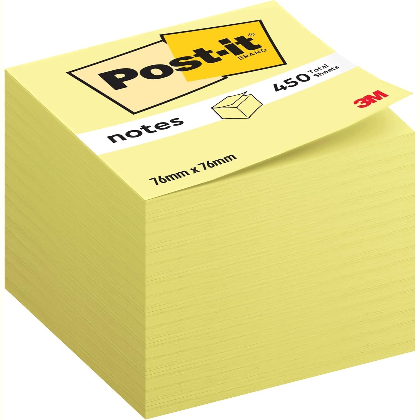 269470 - Post-it Kube shënimesh ngjitëse, ngjyrë e verdhë kanarinë, 1 bllok me 450 fletë, 76 mm x 76 mm