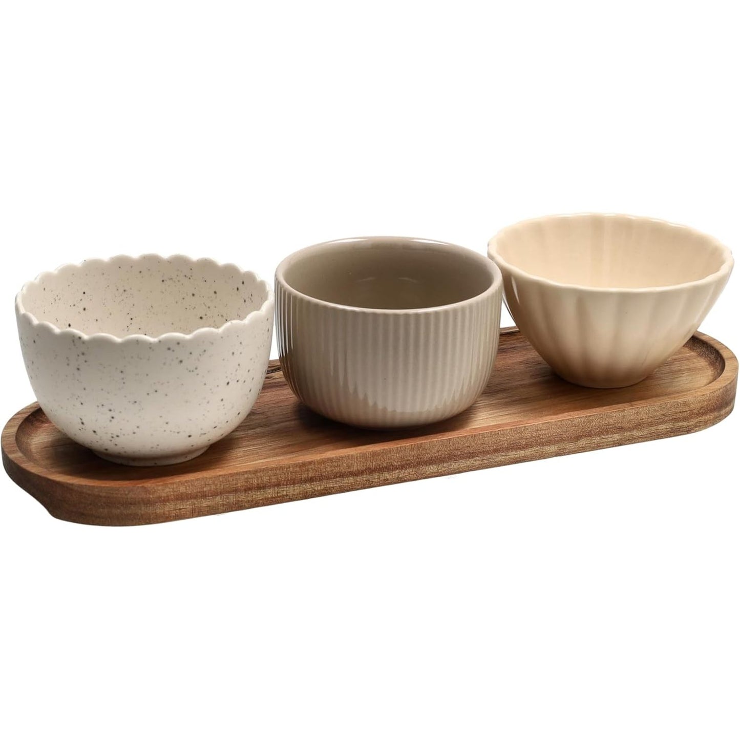 188360 - PLUME Set Prej 2 Tasave Dhe Tabaka Ovale 28.5 x 9 cm Toga, Materiali Gresi, Shumëngjyrëshe