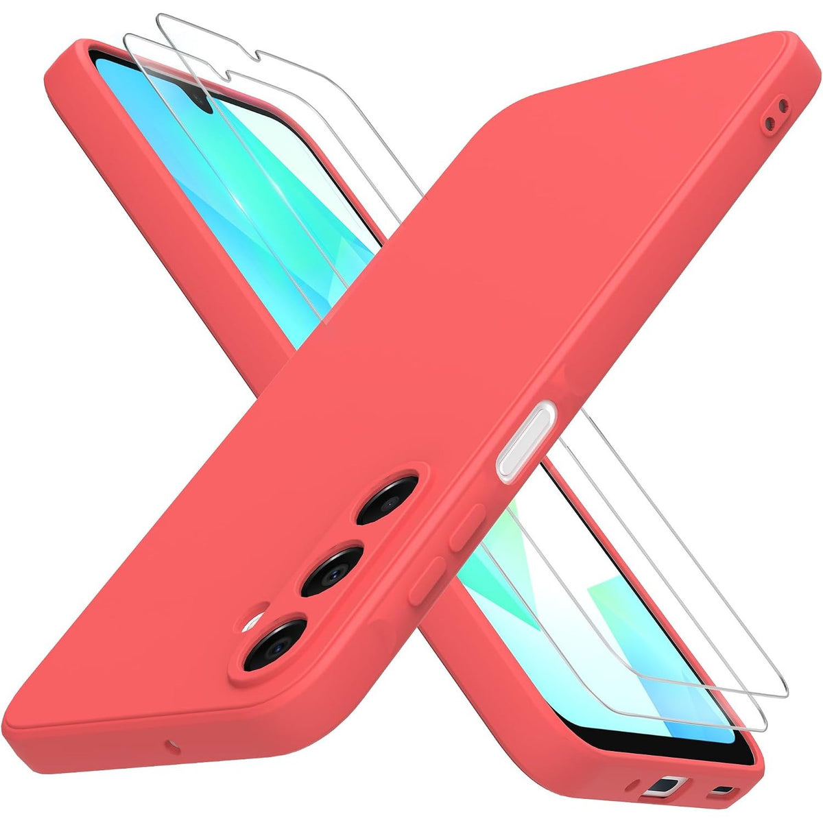 296452 - THIYUFUNS Mbulesë për Samsung Galaxy A16 5G / 4G me 2 mbrojtëse ekrani, TPU Silikon i lëngshëm, rezistent ndaj goditjeve, për Samsung Galaxy A16 5G / 4G (6.7") - E kuqe