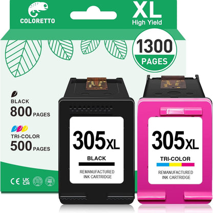 273388 - COLORETTO Bojë 305XL për HP 305 XL (fishekë 305 xl bojë e zezë dhe me ngjyra) për DeskJet 2800 2810 2820 2821 2822 2823 4200 4210 4220 4222 4230