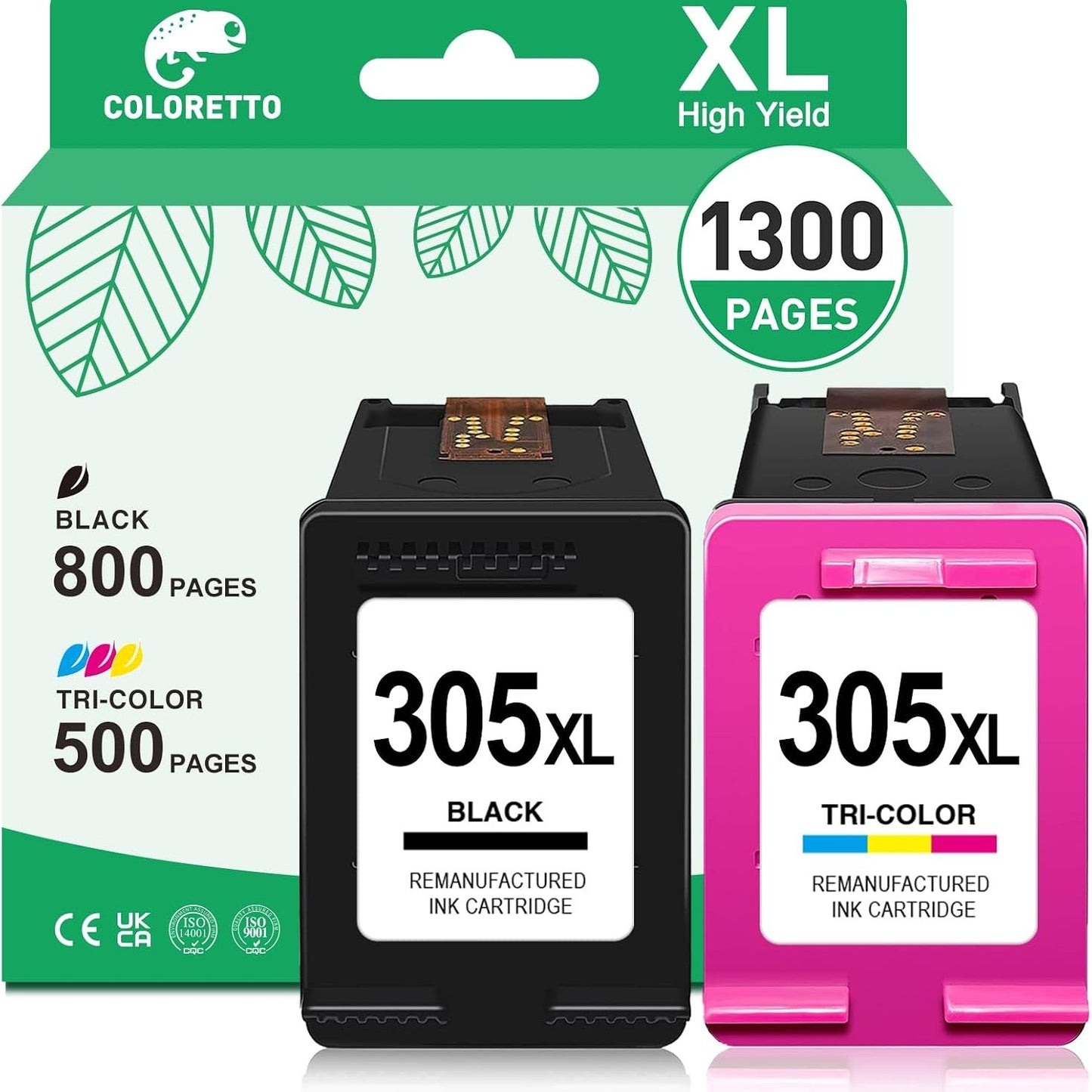 276600 - COLORETTO Kartushë boje 305XL për HP 305, e zezë dhe me ngjyra, për HP DeskJet 2800e, 2820e, 2821e, 2823e, 4230e, 4220e, 2810e, 4222e, 2822e, 4200e, 4210e, Envy 6000, 6032e, 6432e, 6400, 6022e