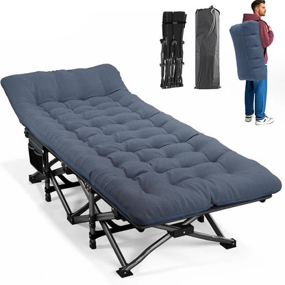 208205 - ATORPOK SHOP Krevat Kampingu për të Rritur me Jastëk dhe Çantë Mbajtëse, Kapacitet 204kg, Portativ, Material Poliester, Ngjyrë Blu