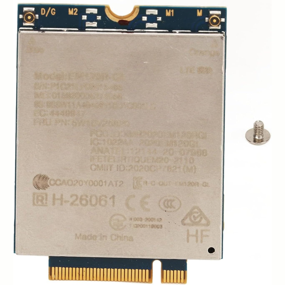 299209 - EM120R Kartë moduli rrjeti M.2, 4G LTE CAT12 600 Mbps, mbështet shumë LTE dhe WCDMA, për ThinkPad X1 Yoga Gen 6 P15s Gen 2 T15p Gen 2