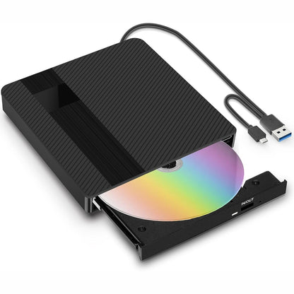 320167 - NJËSI E JASHTME CD/DVD BNEHHOV ME USB 3.0 TYPE-C, DJEGËS DVD I JASHTËM, NJËSI PORTATIVE CD/DVD +/-RW PËR LAPTOP, KOMPJUTER DESKTOP DHE MAC OS, PËR MACBOOK, WINDOWS 11/10/8/7/XP, SISTEM OPERATIV LINUX