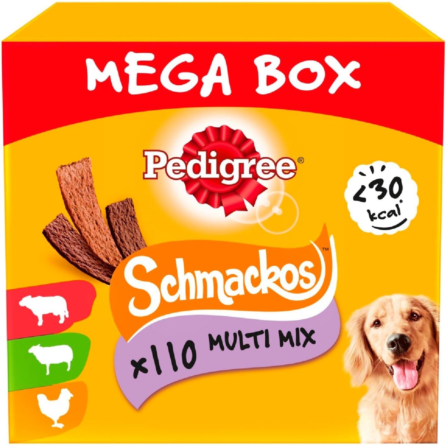 224236 - PEDIGREE Schmackos Multi Mix 110 Shirita me Shije Mishi Viçi, Shpendësh dhe Qengji, Mega Box