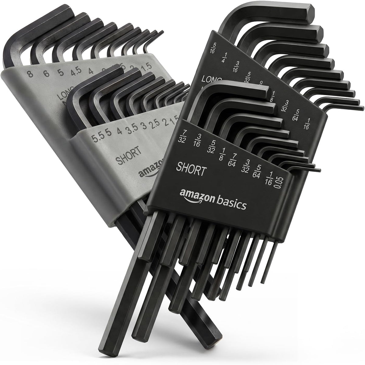 314767 - AMAZON BASICS Set çelësash gjashtëkëndësh me 36 pjesë, çelik krom vanadiumi, madhësi metrike dhe perandorake, për biçikleta, montim mobiljesh, makina dhe punime 'bëje vetë'
