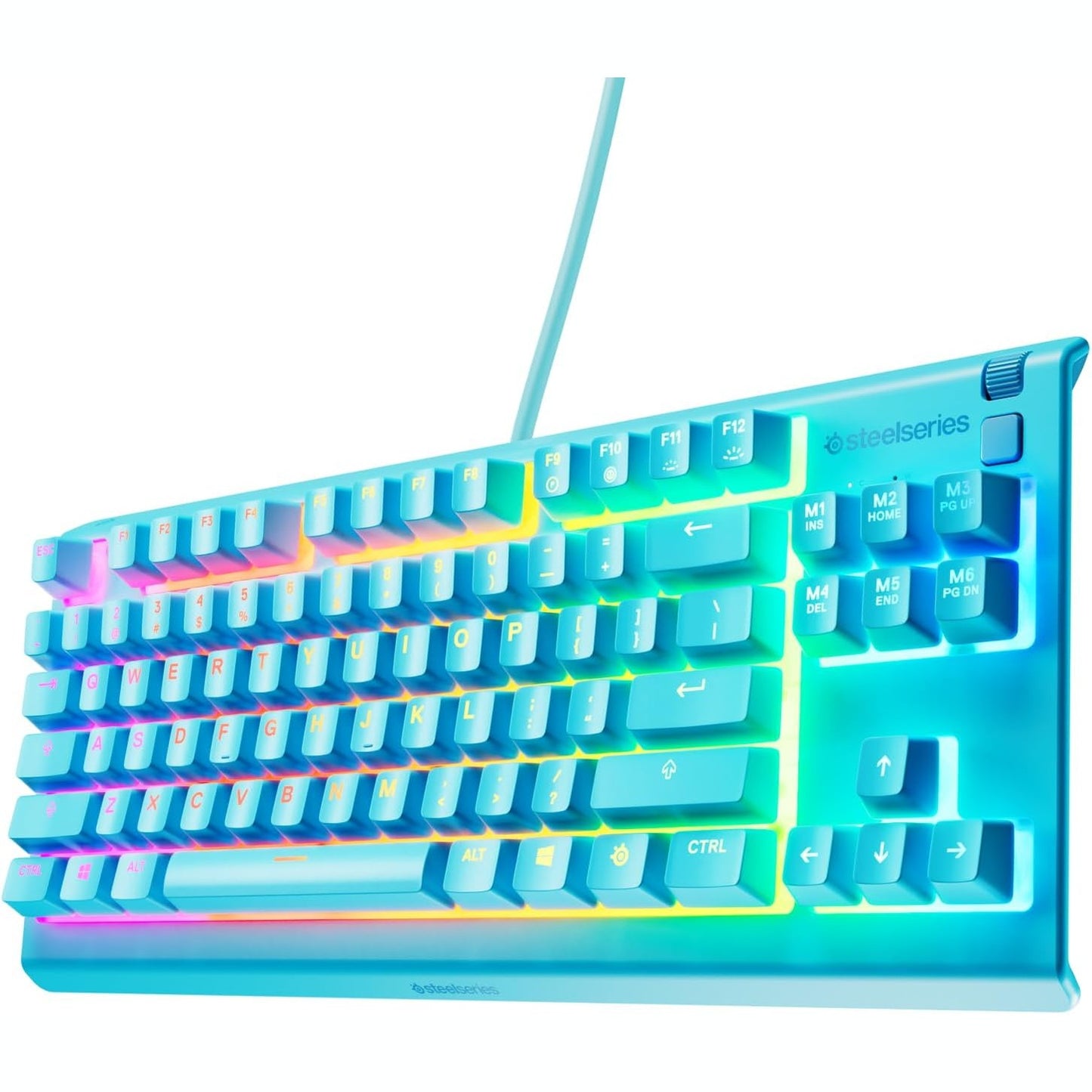 268038 - STEELSERIES Apex 3 TKL Aqua RGB, Tastierë për Lojëra, Forma kompakte pa 10 çelësa, Ndriçim RGB 8 zona, Rezistent ndaj ujit dhe pluhurit, Çelësa shumë të qetë, QWERTZ