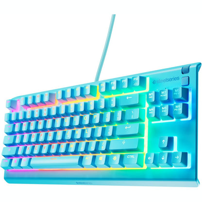 268038 - STEELSERIES Apex 3 TKL Aqua RGB, Tastierë për Lojëra, Forma kompakte pa 10 çelësa, Ndriçim RGB 8 zona, Rezistent ndaj ujit dhe pluhurit, Çelësa shumë të qetë, QWERTZ