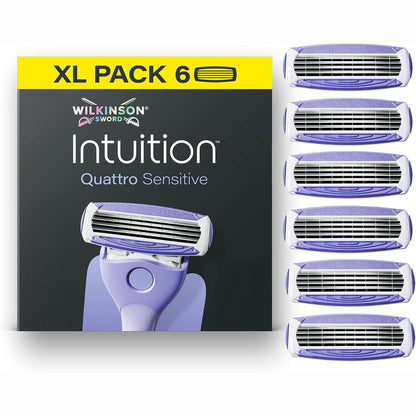 302353 - WILKINSON SWORD Intuition Quattro Sensitive për femra, 6 karikime