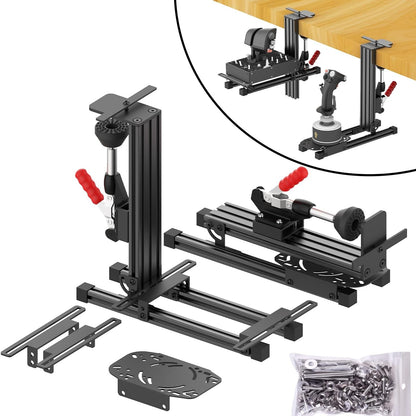 267777 - UNIVERSAL Set montimi 2 pjesë për joystick në tavolinë, montim HOTAS për joystick-e fluturimi, i pajtueshëm me Thrustmaster T16000M FCS/TCA/T.Flight HOTAS/HOTAS Warthog dhe Logitech X56/X52/X52 Pro/Winwing Orion 1&2