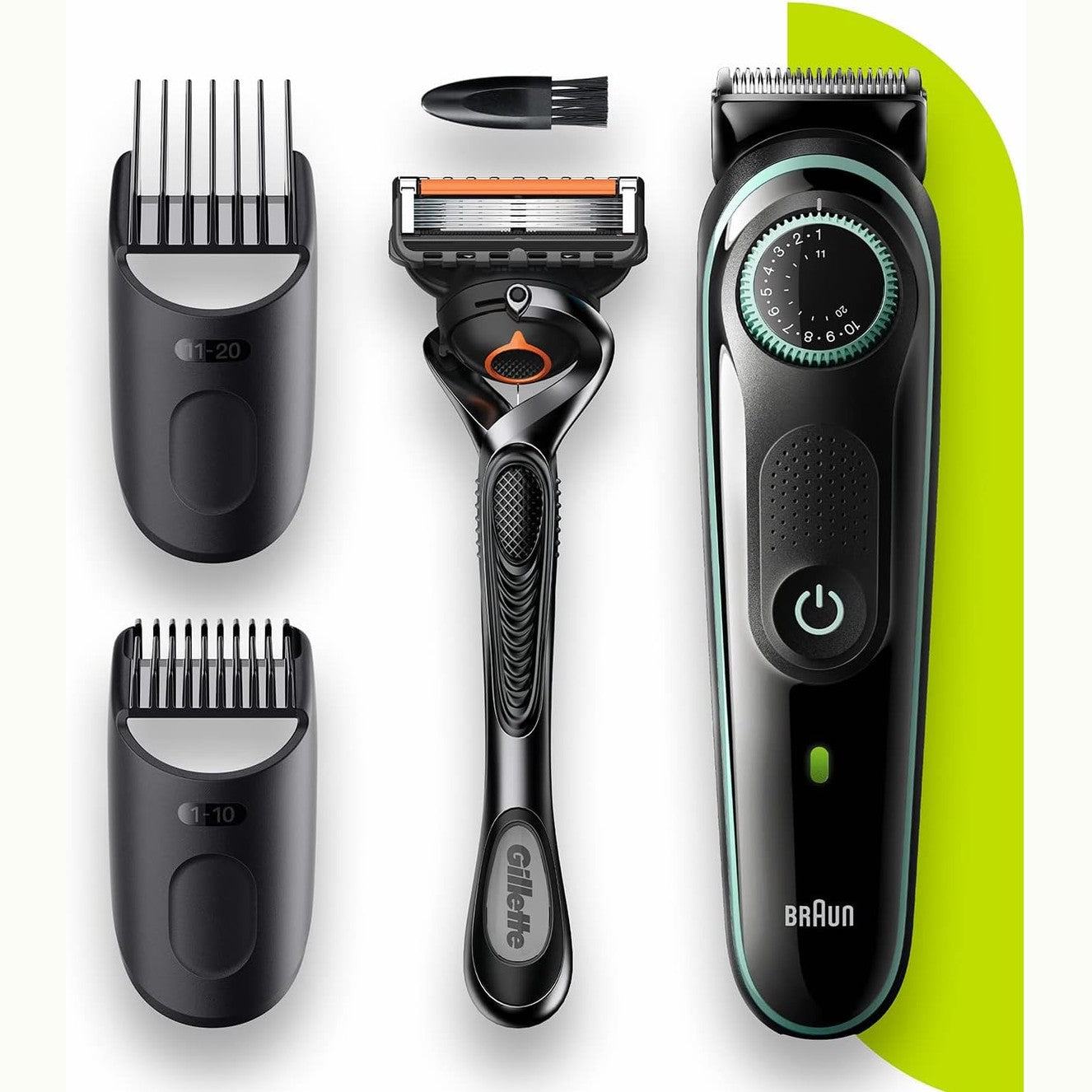 315592 - BRAUN Makinë prerëse për mjekër 3 BT3341, 39 cilësime gjatësie, e zezë/jeshile