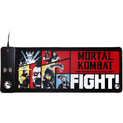 295873 - NUMSKULL GAMES - Mauspad për lojëra Mortal Kombat XL RGB me karikues pa tel 15W | LED i personalizueshëm, jo-rrëshqitës, rezistent ndaj ujit