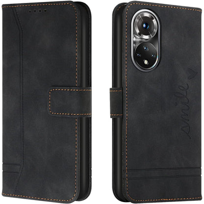 190170 - BRAVODAY Mbrojtëse për HONOR 50, Mbrojtëse prej Lëkure PU e Palosshme, Me Vend për Kartë dhe Mbështetëse, Ngjyra e Zezë