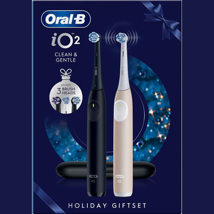 320898 - ORAL-B Furçë dhëmbësh elektrike iO Seria 2, përfshin 3 koka furçe, çantë udhëtimi, 3 mënyra pastrimi, e zezë/Rozë