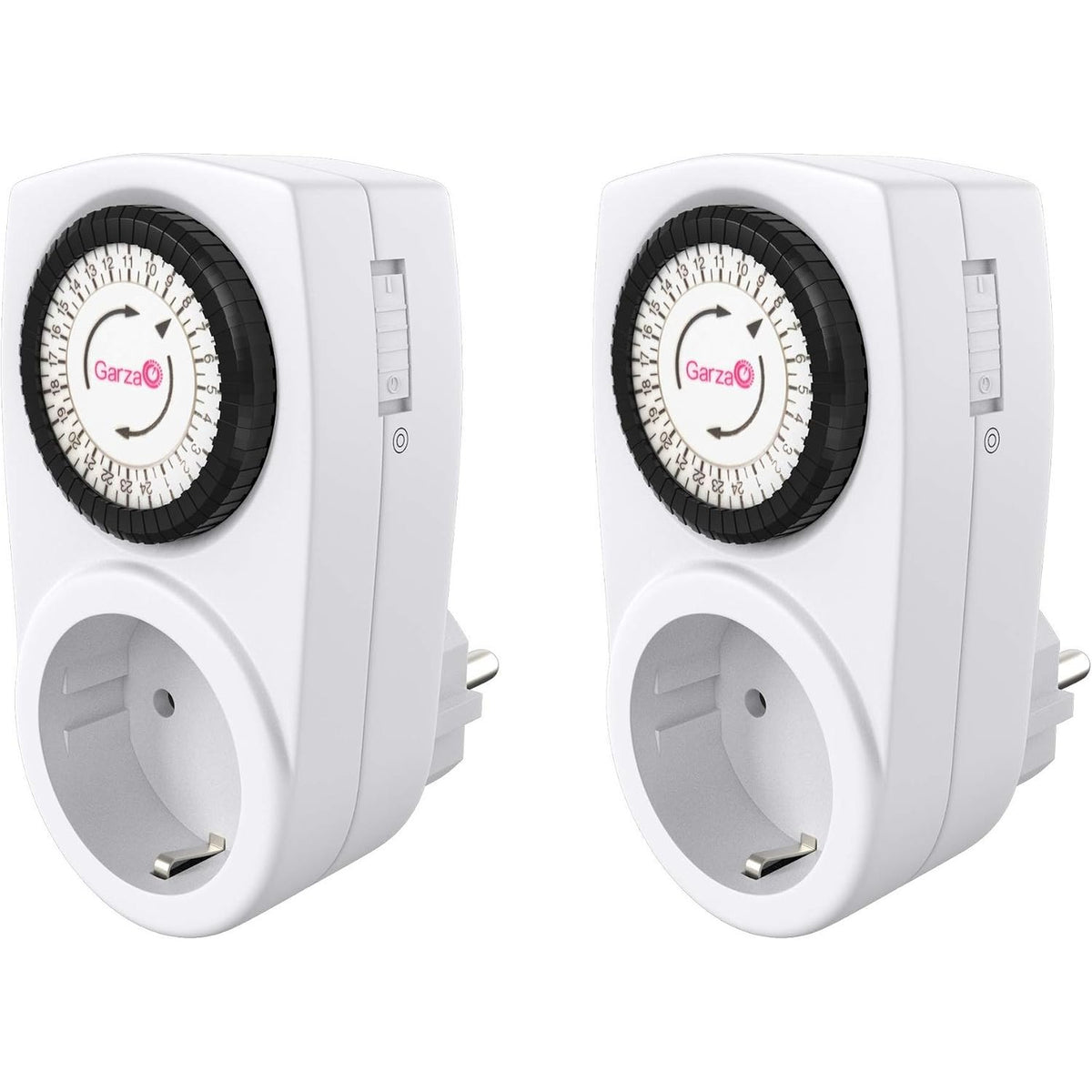 335099 - Garza Kohëmatës Analog i Brendshëm, Set prej 2 copësh, Prizë e Programueshme, Kohëmatës Ditor (24 orë), Maks 3680W, 16A/230V/50Hz, E Bardhë