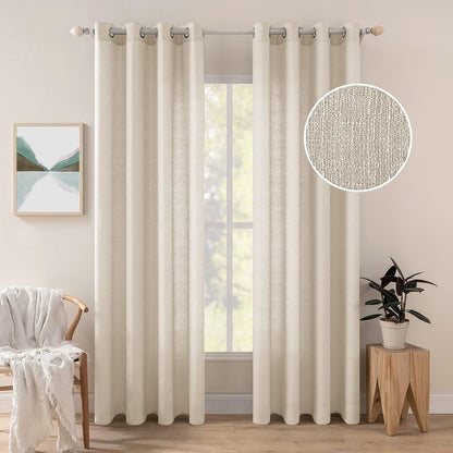 240727 - MIULEE Perde me 2 panele prej liri imitim, 140x175 cm, e kuqe tulle