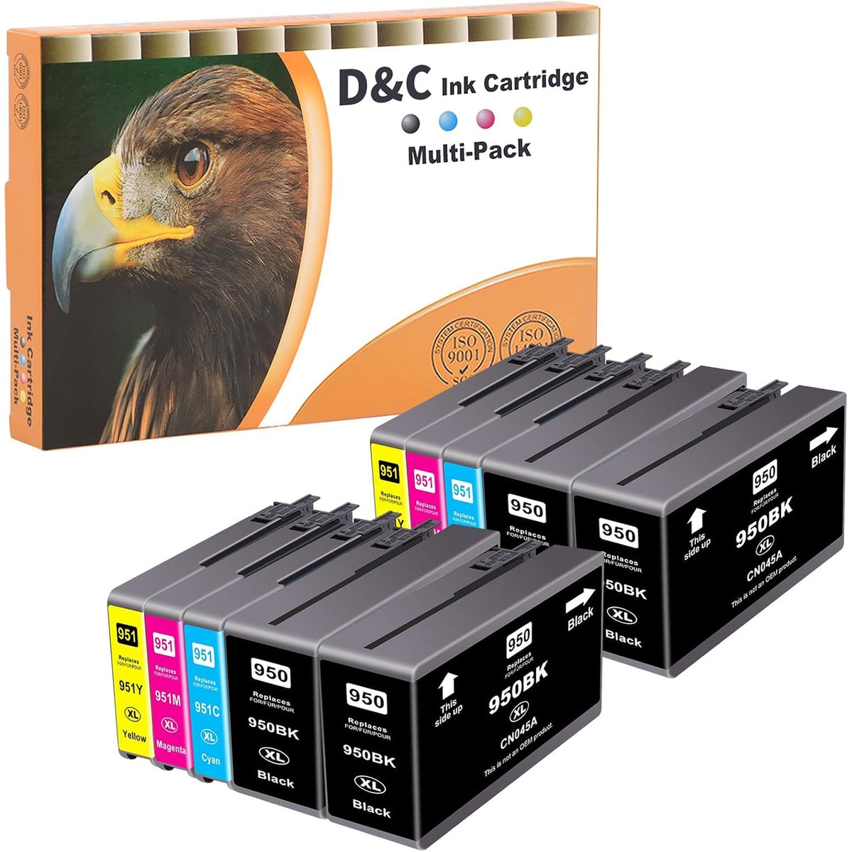 310092 - D&C Fishekë boje 950 XL 951XL për HP 950XL 951XL, pako me 8 printera