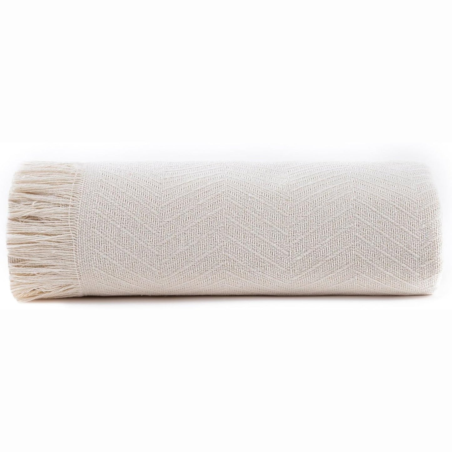 246789 - TODOCAMA Mbulesë shumëfunksionale, model Chevron (180 x 260 cm, krem)