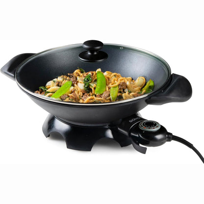 255169 - DOMO DO8708W Wok Elektrik - Me Kapak Qelqi - 5 Litra - E Zezë