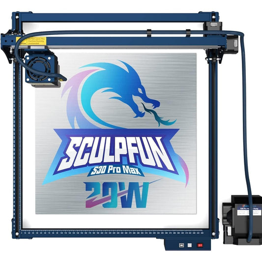 183000 - SCULPFUN S30 Pro Max 20W - Gdhendës dhe Prerës me Lazer për Metale, Madhësi Max 935 x 905 mm, Përshtatshëm për Dekorim Shtëpie/Punë Vetjake